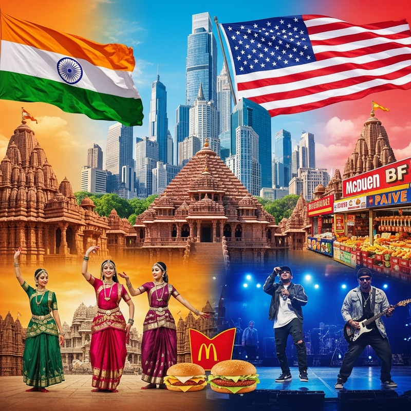 Cultural Fusion: India-America Vibrant Imagery Cultural Fusion: India-America Vibrant Imagery