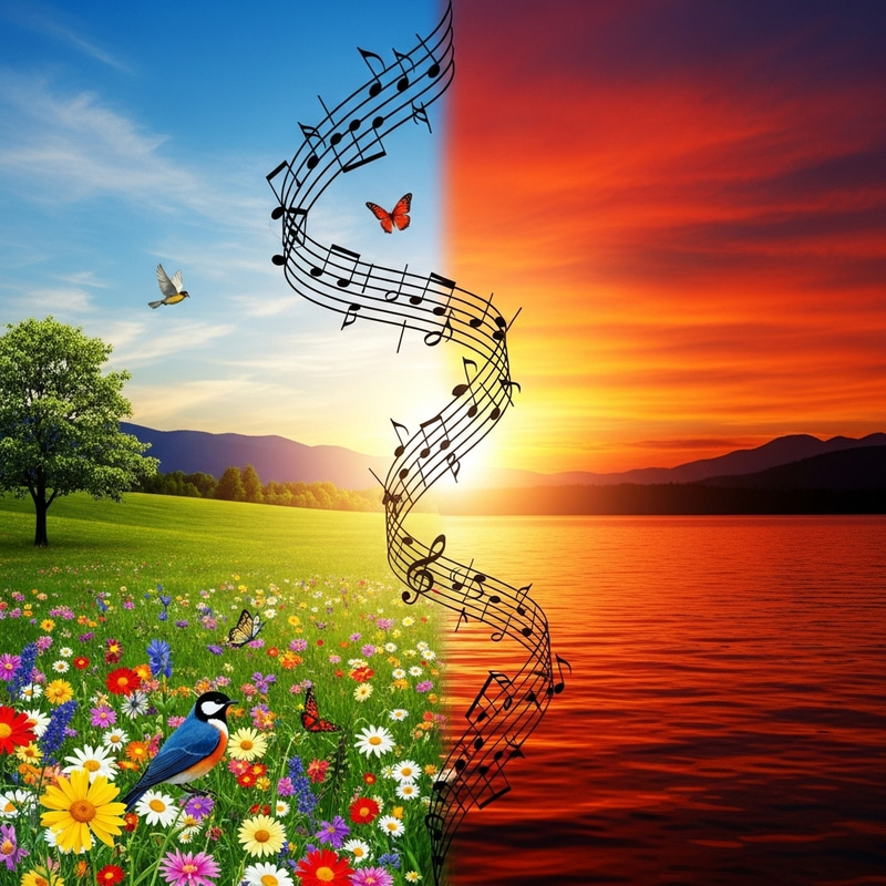 Ephemeral Symphony: Echoes of Life in Sunrise, Meadow & Sunset