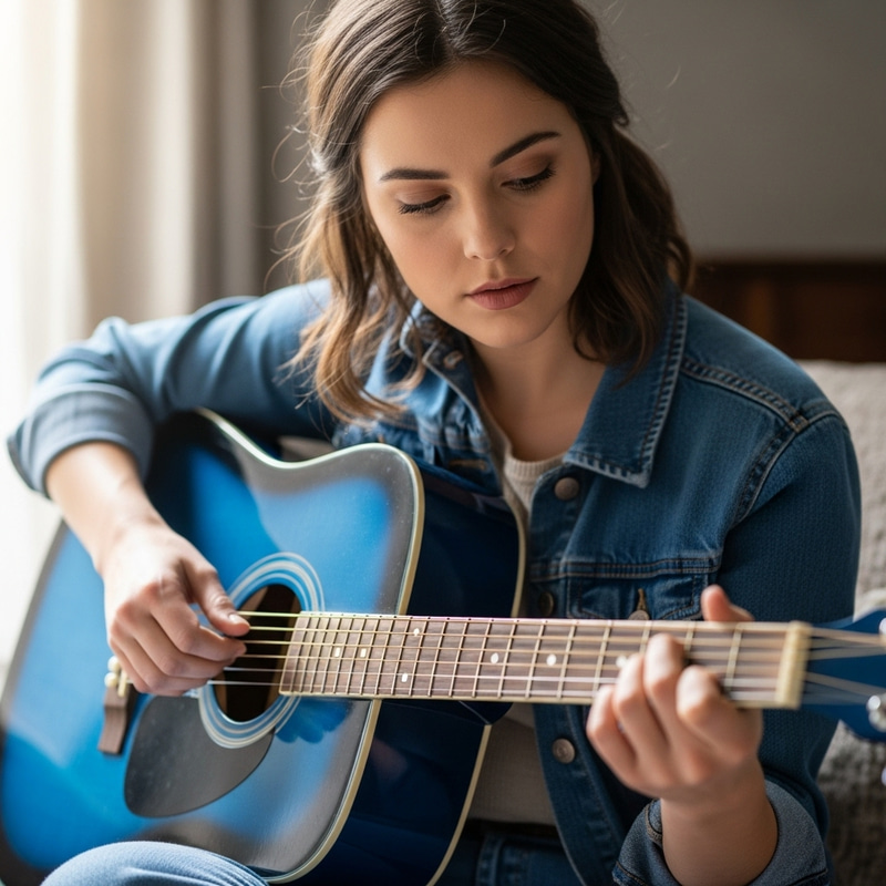 Miranda Cosgrove Blue Jeans Jacket Guitar