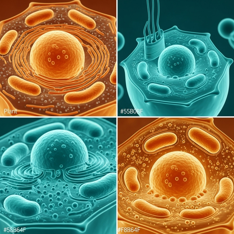 Vivid Plant and Animal Cells: Colorful Structure Detail Vivid Plant and Animal Cells: Colorful Structure Detail