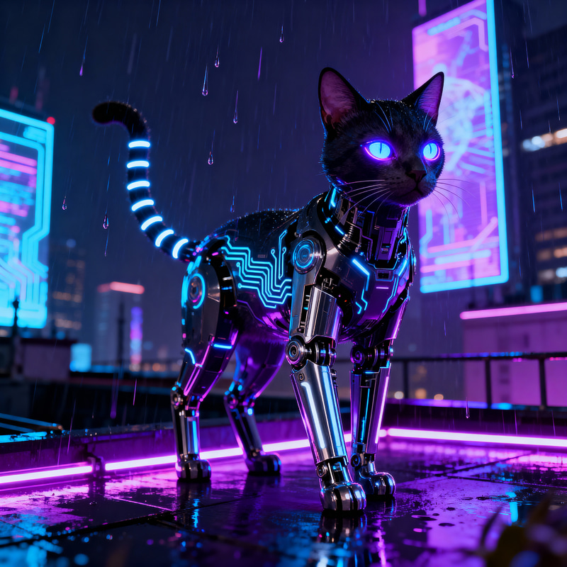 Cyberpunk Cat: Feline Futurism Cyberpunk Cat: Feline Futurism