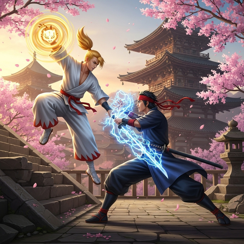Epic Clash of Ninjas: Naruto vs. Sasuke in Ancient Temples