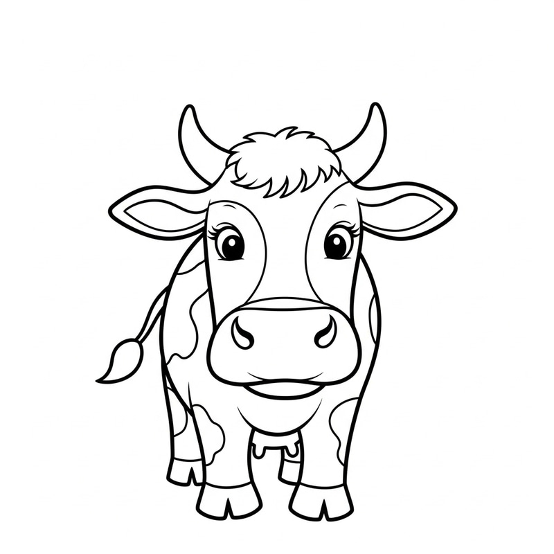 Cute and Friendly Cow Coloring Page for Toddlers Cute and Friendly Cow Coloring Page for Toddlers