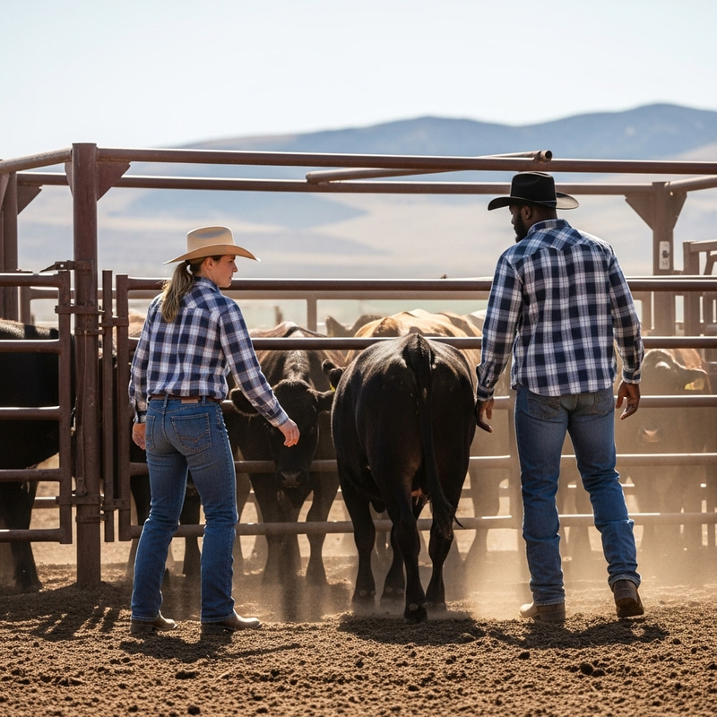Country Couple: Ranching Together with Cows