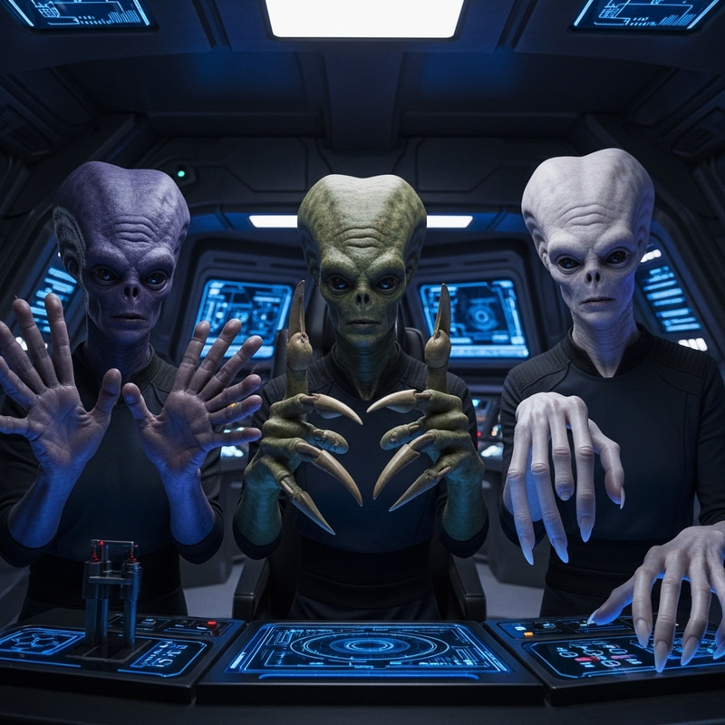 Aliens Showing Wrong Finger