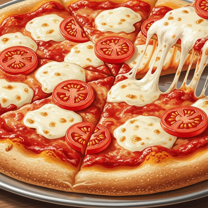 Crispy Golden Crust, Rich Tomato Sauce & Melting Mozzarella Cheese Pizza