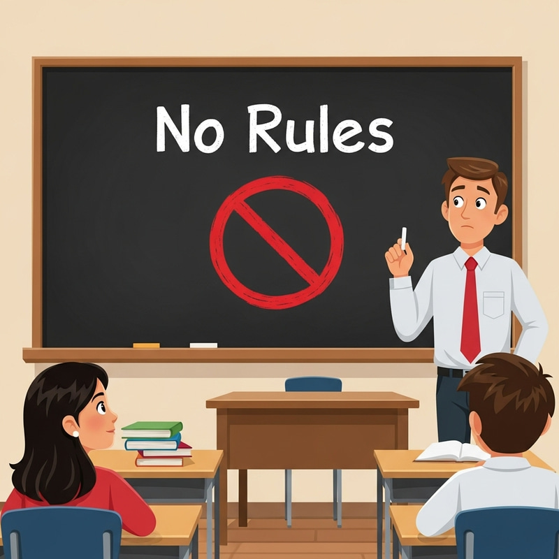 No Rules Equals No Compliance - Classroom Illustration No Rules Equals No Compliance - Classroom Illustration