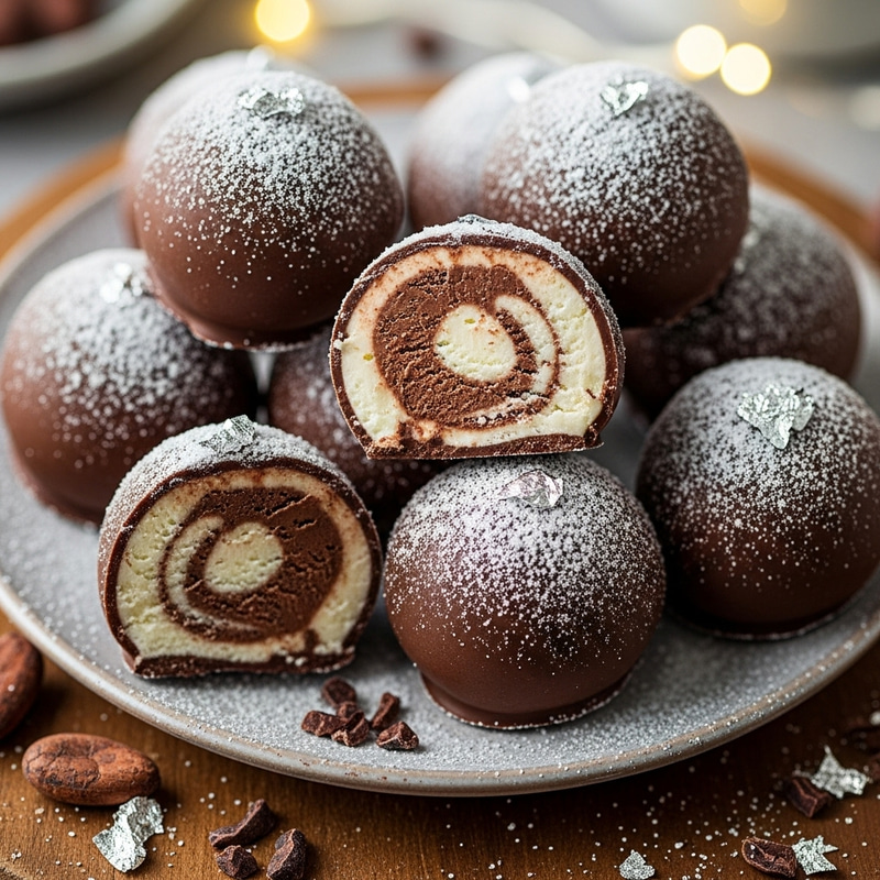 Winter Wonderland Chocolate-Covered Ice Cream Truffles