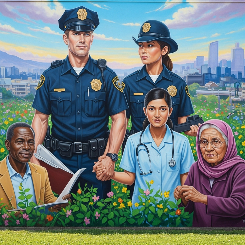 Police and Community Partnership Mural Inspiring Safety & Progress Police and Community Partnership Mural Inspiring Safety & Progress