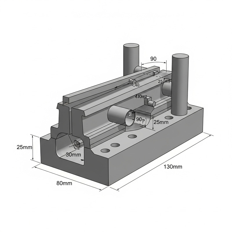 Visualizing Symmetrical Setup of Rectangular Block with Prism and Grooves Visualizing Symmetrical Setup of Rectangular Block with Prism and Grooves