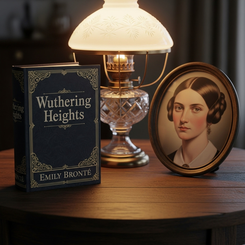 Wuthering Heights by Emily Bronte | Vintage Wooden Table Wuthering Heights by Emily Bronte | Vintage Wooden Table