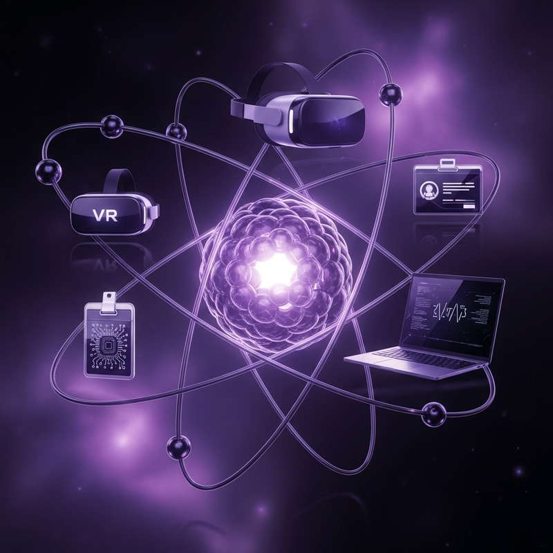 Futuristic Atom Design with VR and Certification Futuristic Atom Design with VR and Certification