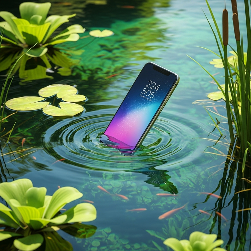 Mobile Phone Accidentally Dropped in Pond Mobile Phone Accidentally Dropped in Pond