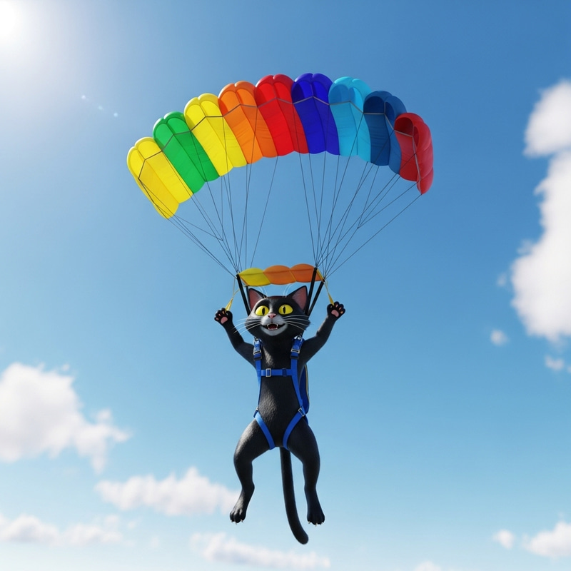 Cat Parachuting - Daring and Exciting Adventure Cat Parachuting - Daring and Exciting Adventure