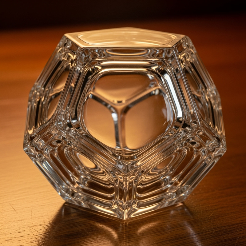 Clear Glass Icosahedron Shape Design Clear Glass Icosahedron Shape Design