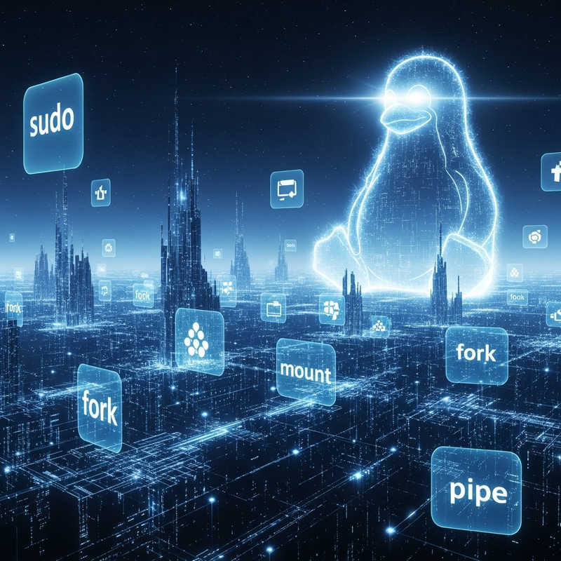 Futuristic Linux Kernel in Sci-Fi Setting