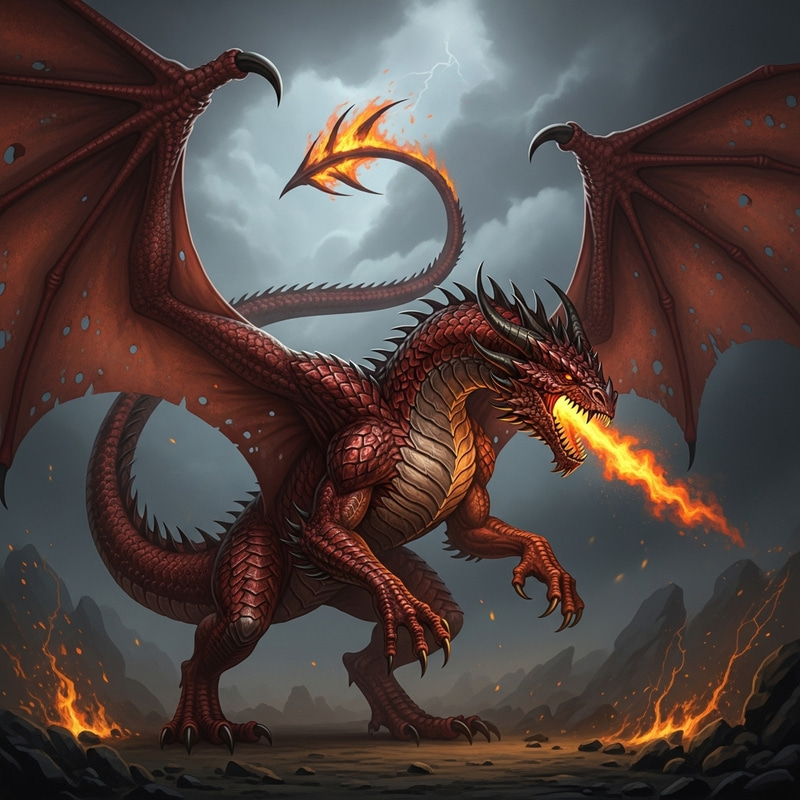 Hideous Red Dragon: Pencil Drawing Hideous Red Dragon: Pencil Drawing