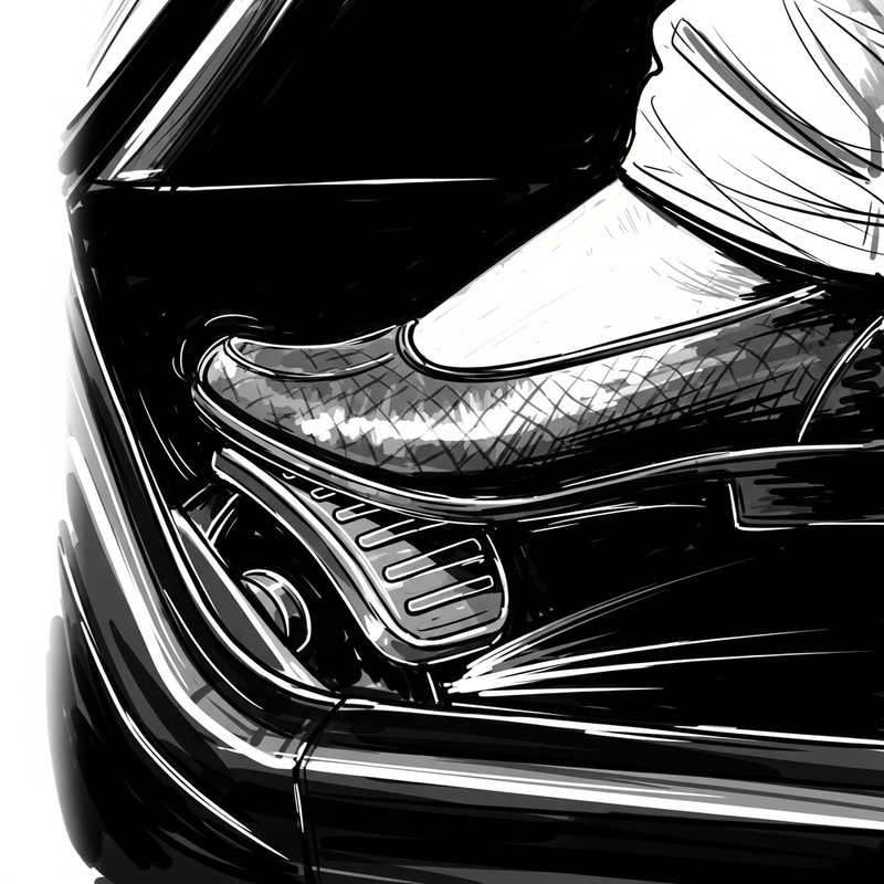 Capturing Speed & Adrenaline: Driver's Foot on Gas Pedal Capturing Speed & Adrenaline: Driver's Foot on Gas Pedal