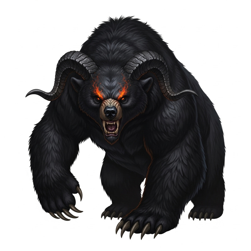 Demonic Bear Hybrid: A Convergence of Darkness and Power Demonic Bear Hybrid: A Convergence of Darkness and Power