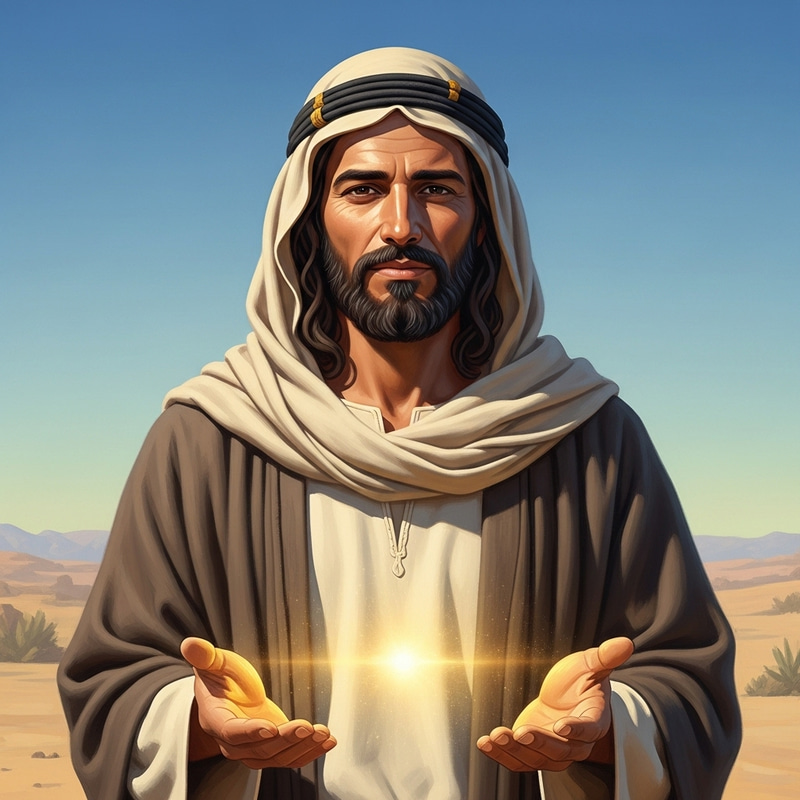 Holy Jesus Christ: Serene Middle Eastern Man Oil Painting