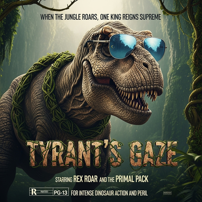 Cool T-Rex in Sunglasses Movie Poster Cool T-Rex in Sunglasses Movie Poster