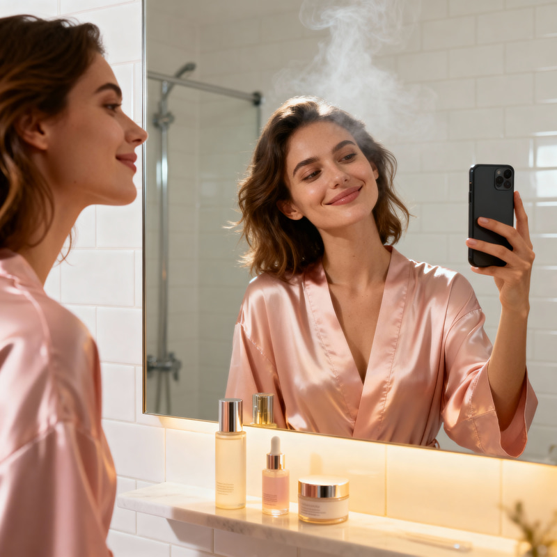 Stunning Bathroom Selfie by a Beautiful Model Stunning Bathroom Selfie by a Beautiful Model