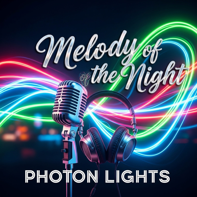 Dynamic Neon Album Cover Design | Melody of the Night Dynamic Neon Album Cover Design | Melody of the Night