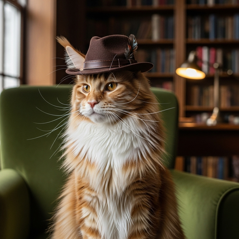 Cat in Hat - Adorable Feline Fashion