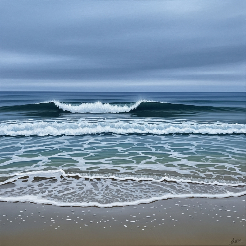 Abstract Ocean Waves Art - Tranquil Seascape Abstract Ocean Waves Art - Tranquil Seascape