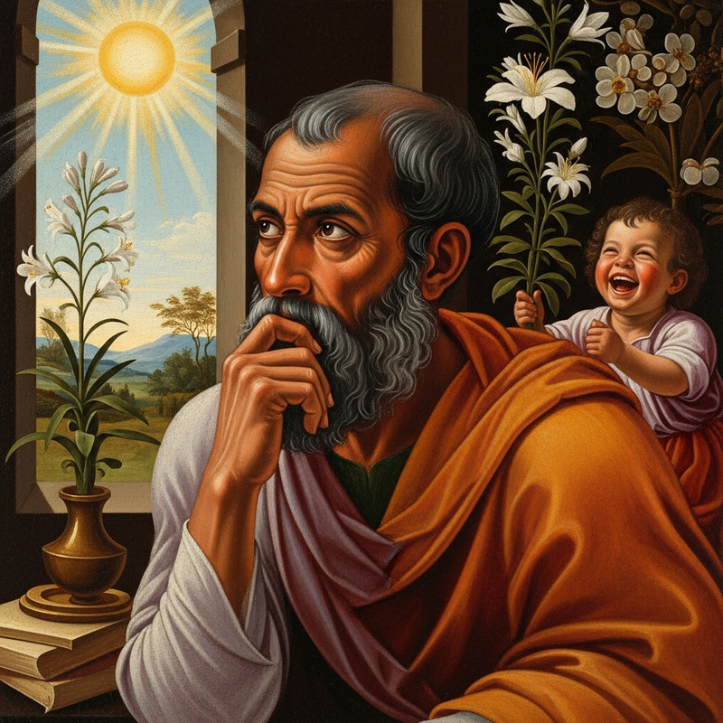 Renaissance Painting: Philosopher Contemplating Happiness Renaissance Painting: Philosopher Contemplating Happiness