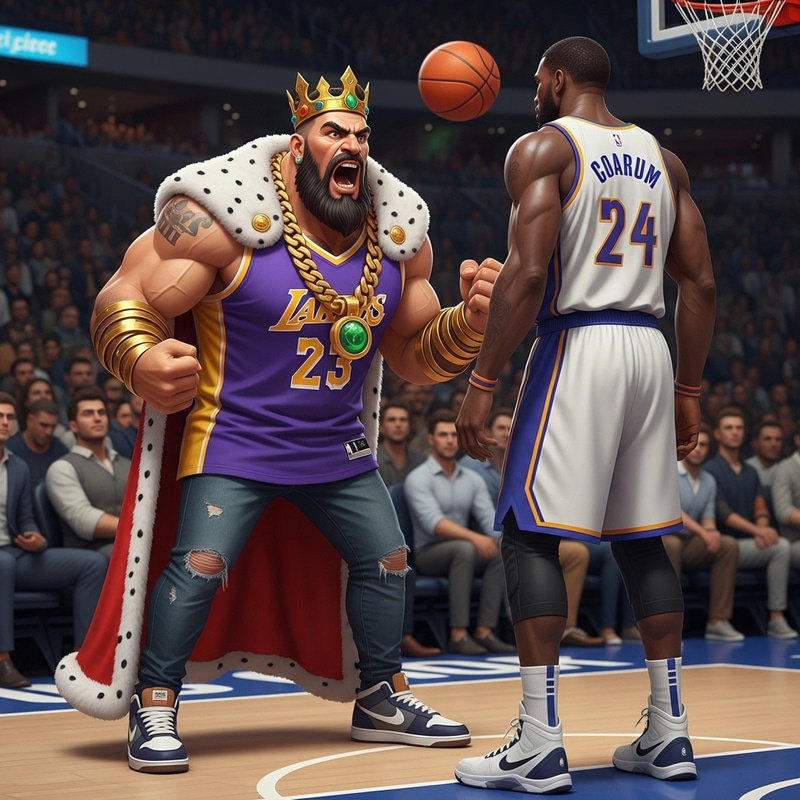 Furious Clash of Clans King Confronts Lebron James Courtside