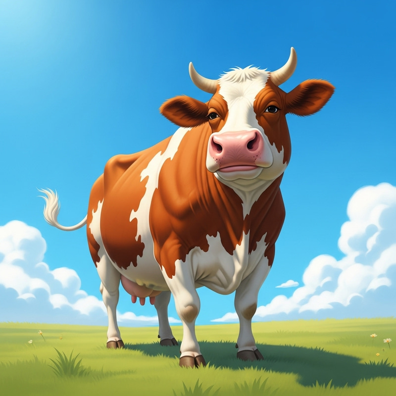 Happy Plump Cow in the Sunny Grassland | 哼哼牛 Happy Plump Cow in the Sunny Grassland | 哼哼牛