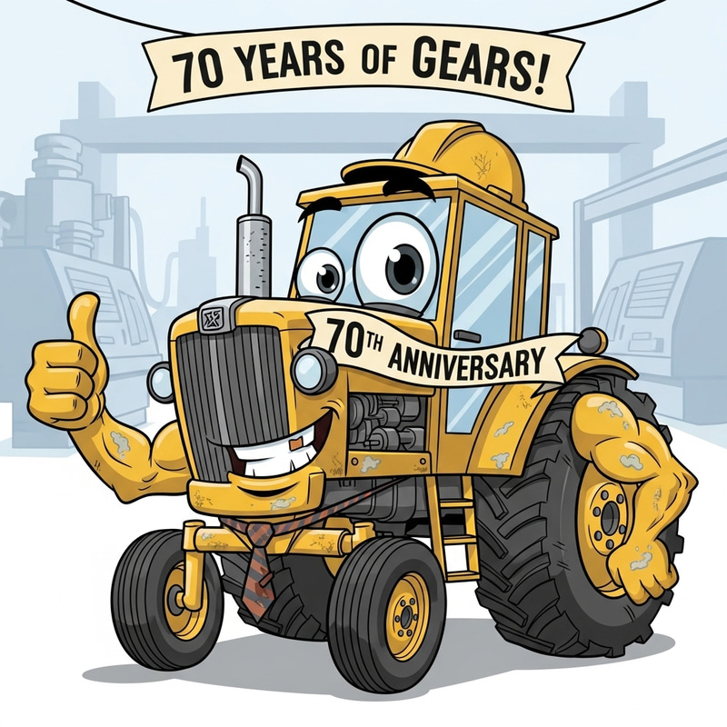 Dynamic Cartoon Tractor Character for 70th Anniversary Celebration Dynamic Cartoon Tractor Character for 70th Anniversary Celebration