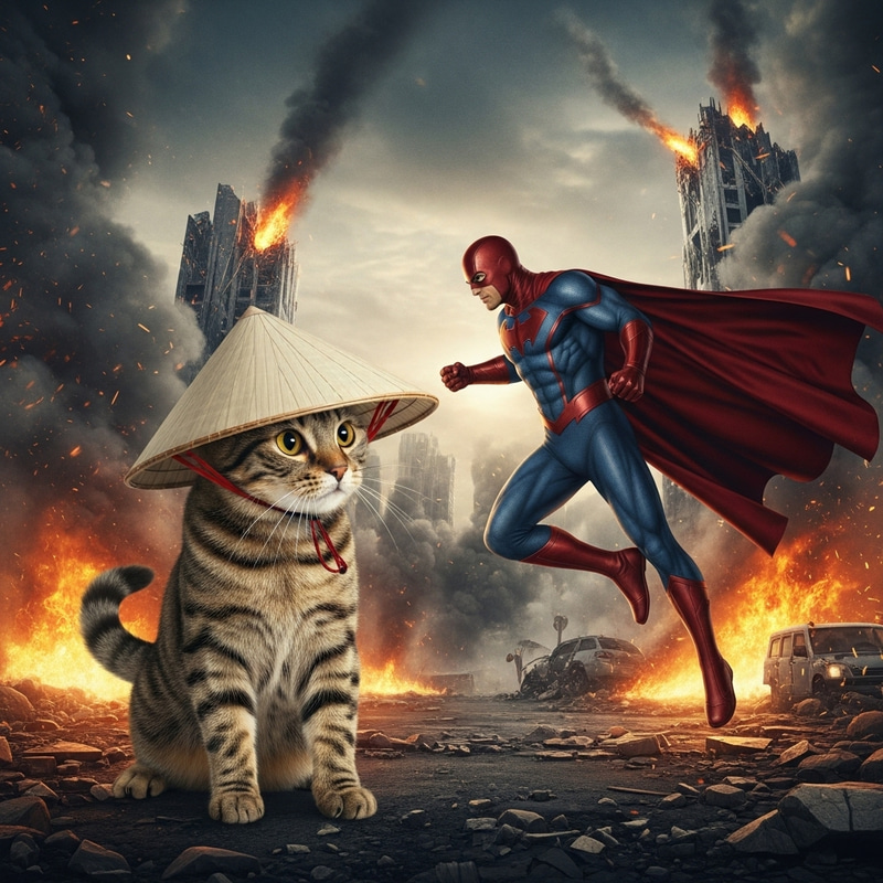 Cat in Non La Faces Off Superhero in Apocalypse