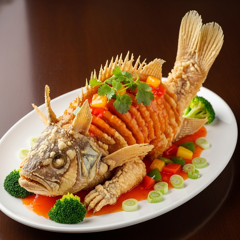 Squirrel Fish: Traditional Chinese Dish at Restaurant Name Squirrel Fish: Traditional Chinese Dish at Restaurant Name