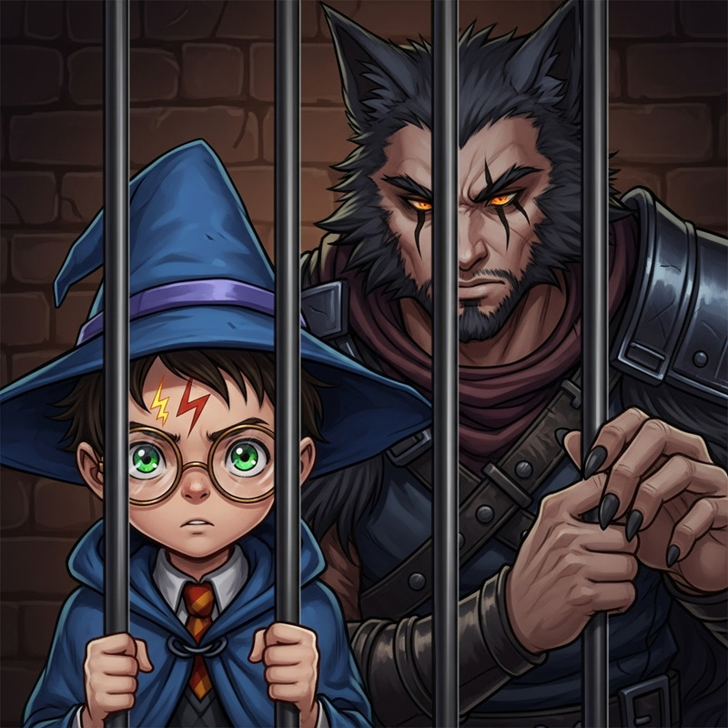Harry Potter vs. Fenrir Greyback: Digital Art Prison Scene Harry Potter vs. Fenrir Greyback: Digital Art Prison Scene