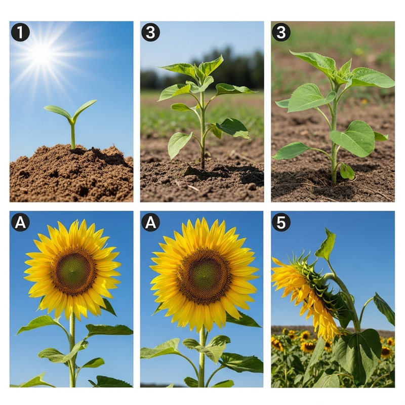Sunflower Growth Process: Illustrated Step by Step Sunflower Growth Process: Illustrated Step by Step
