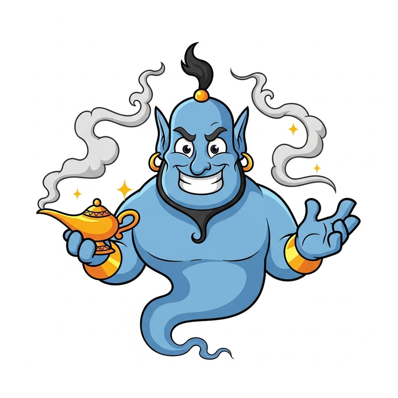 AI Genie Mascot: Your Wishful Assistant