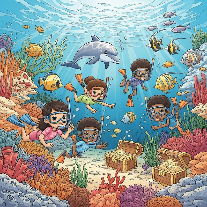 Underwater Adventure for Kids Coloring Book | Dive into the Depths