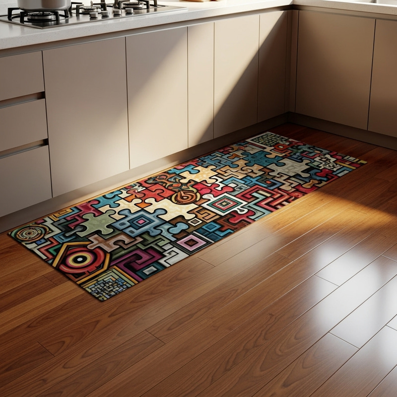 Puzzle Kitchen Floor Mat | Creative Design