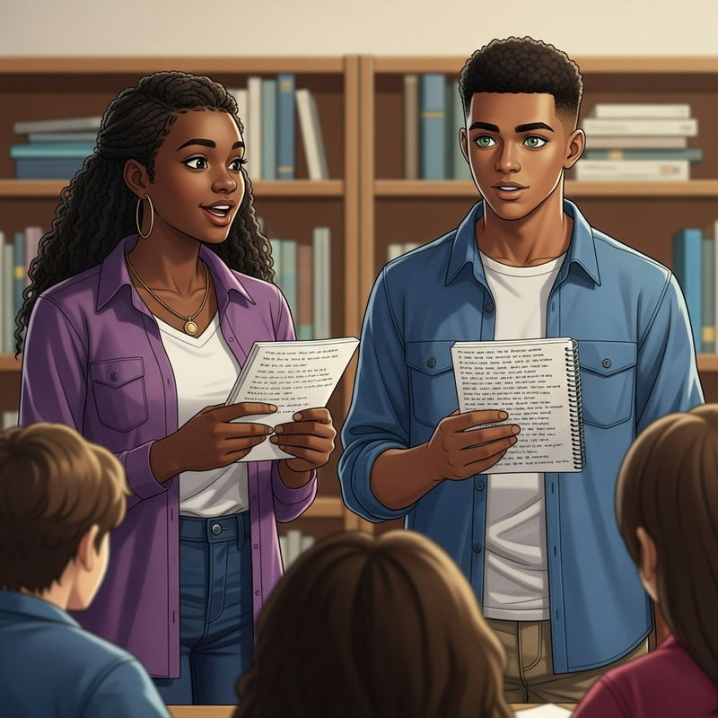 High School Students Captivating Poetry Performance High School Students Captivating Poetry Performance