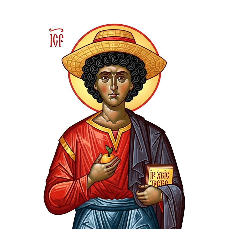 Monkey D. Luffy in Classic Orthodox Icon Painting Style Monkey D. Luffy in Classic Orthodox Icon Painting Style
