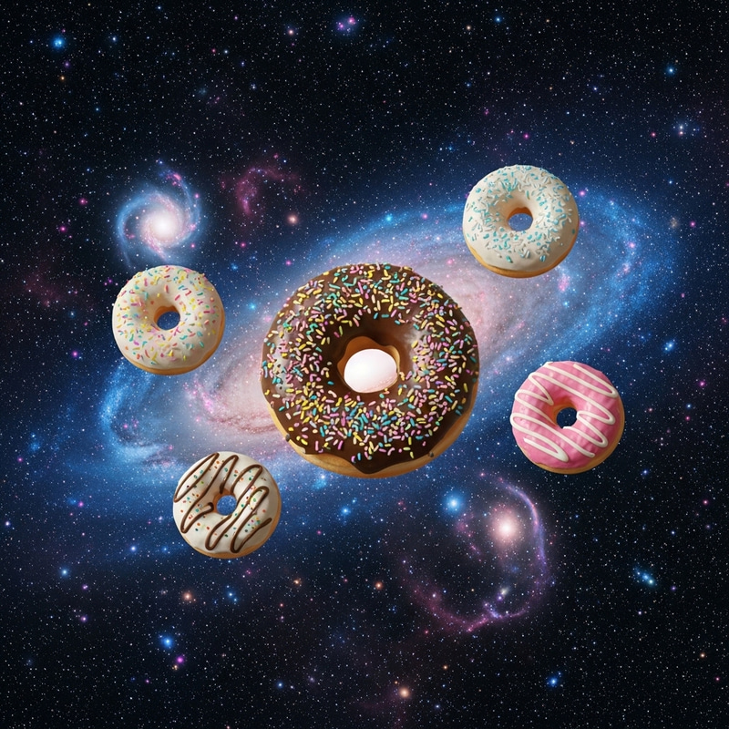 Cosmic Delight: 4 Donuts in Space Adventure Cosmic Delight: 4 Donuts in Space Adventure