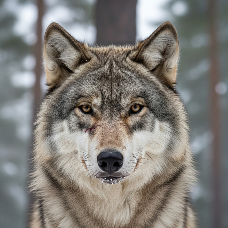 Detailed Wolf: High-Quality Image with Exquisite Detail