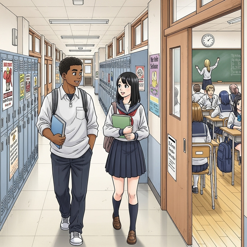 Manga High School with Diverse Students & Events