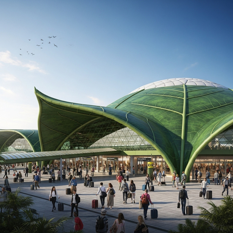 Anahaw-Inspired Airport: Unique Architecture and Green Color Scheme