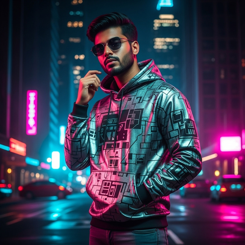 Street Style Hoodie Model | Urban Futuristic Fashion Street Style Hoodie Model | Urban Futuristic Fashion