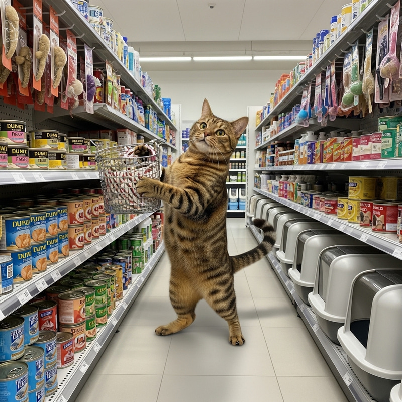 Smiling Cat Shopping for Supplies | Adorable feline Smiling Cat Shopping for Supplies | Adorable feline