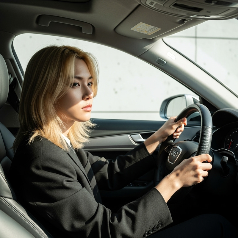 Luxurious Audi Drive with Elegant Blonde Korean Luxurious Audi Drive with Elegant Blonde Korean