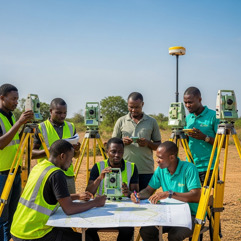 Professional Nigerian Land Surveyors Mapping Terrain in Nigeria Professional Nigerian Land Surveyors Mapping Terrain in Nigeria